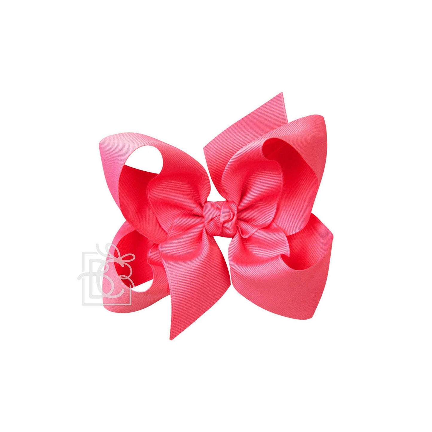 SIGNATURE GROSGRAIN BOW ON CLIP: 6.5" Jumbo - 2.25" Ribbon on Lg. Alligator Clip / NEON PINK