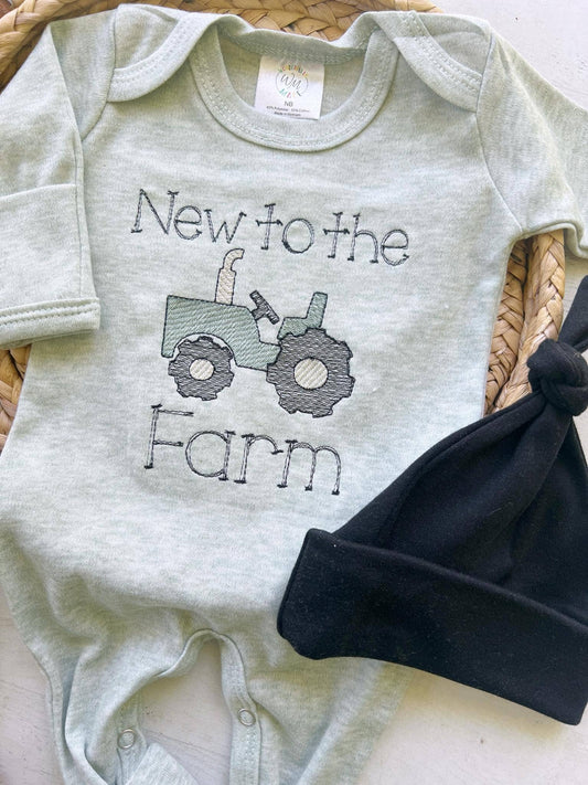 New To The Farm Romper | Sage