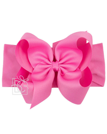 Headband w/ 5.5" Classic Grosgrain Bow | Hot Pink