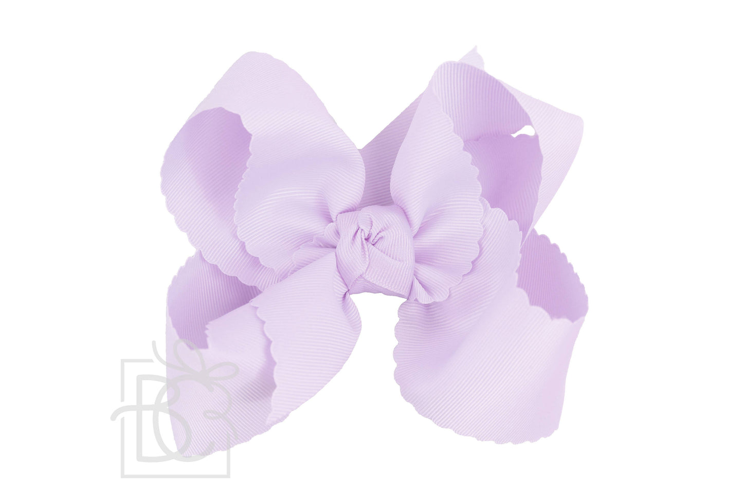 SCALLOPED EDGE BOW: Antique White / 5.5" Extra Large - 2.25" Ribbon on Alligator Clip