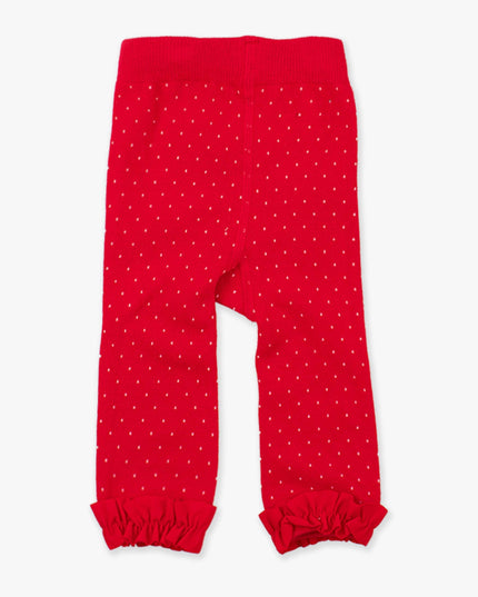 Tiny Red & Pink Patterned Footless Ruffle Tights