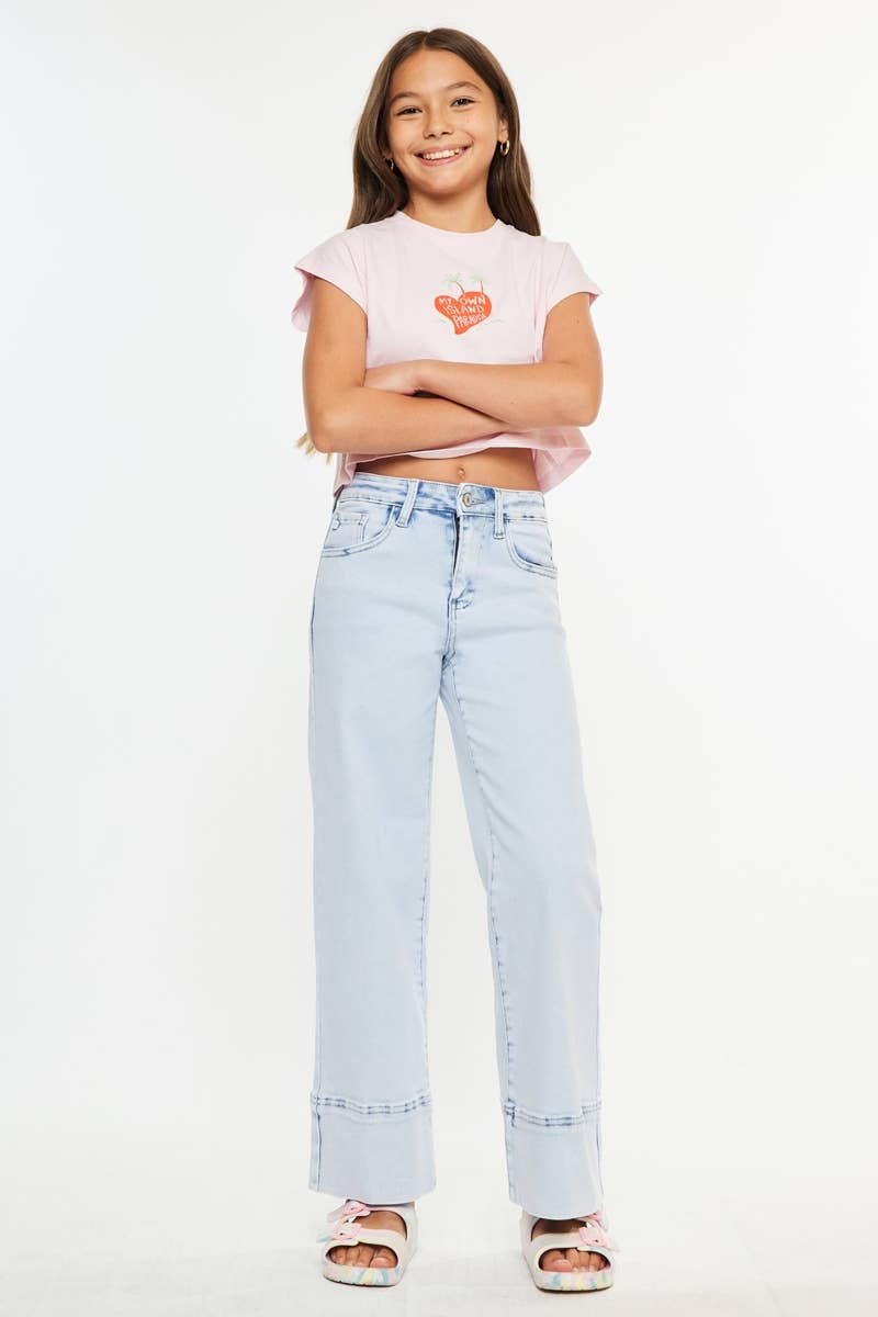 High Rise Crop Wide Leg Jeans
