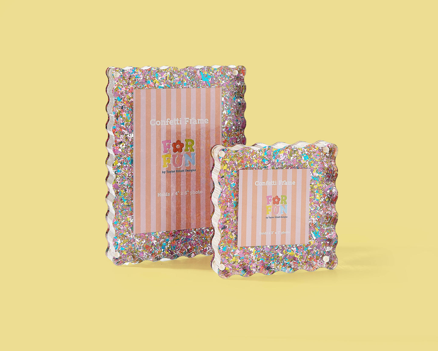 FOR FUN - Acrylic Picture Frame - Small - Happy Confetti
