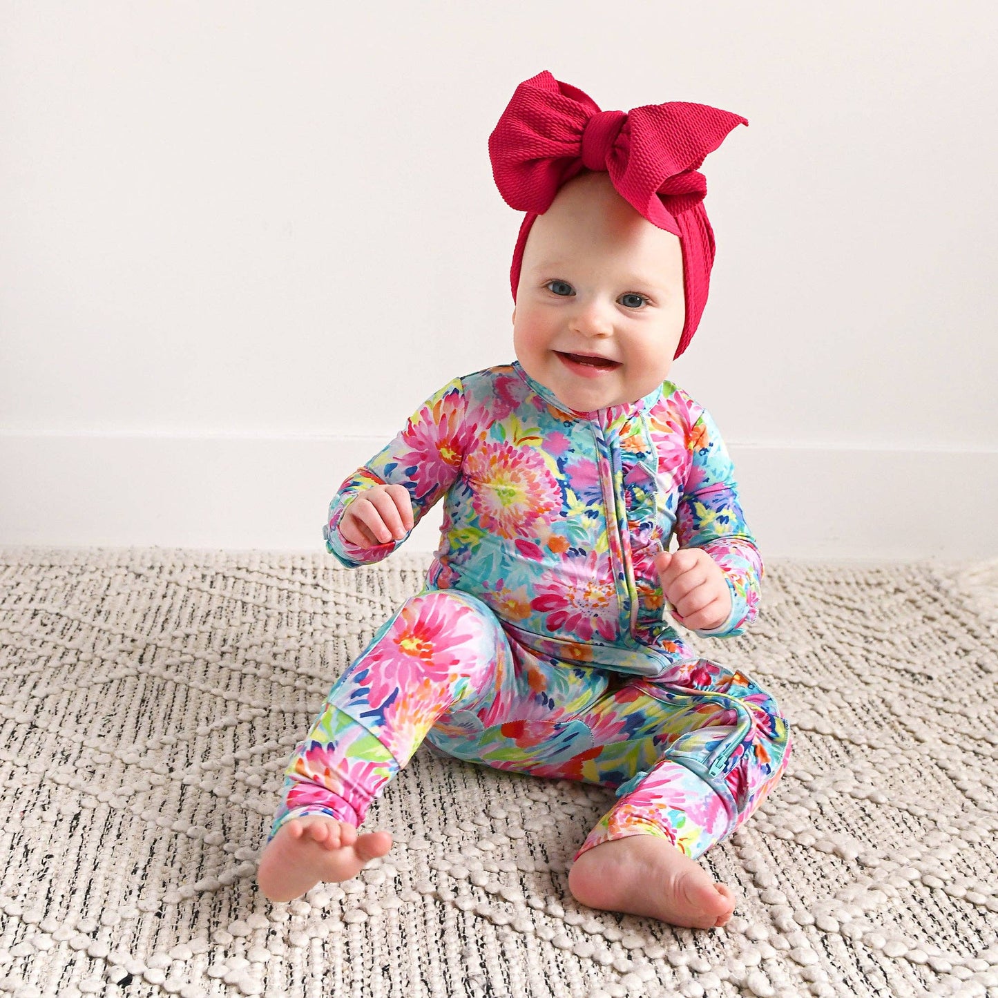 Bianca Ruffle ZIP Bamboo Floral Sleepies