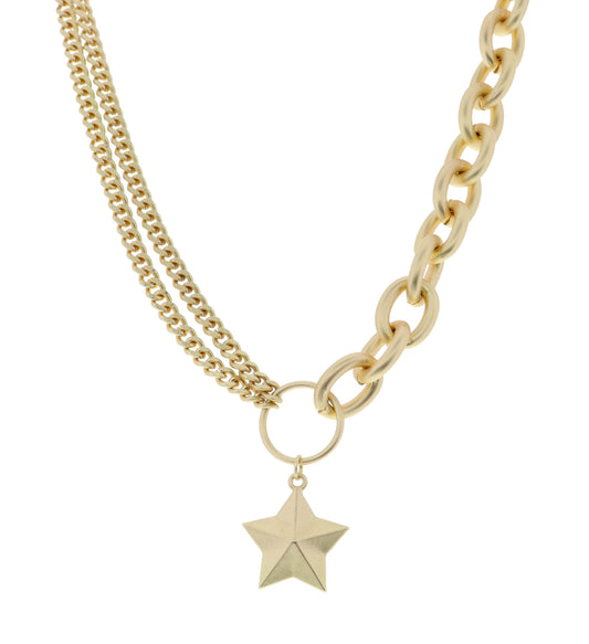 16" Matte Star Necklace, 3" Ext.