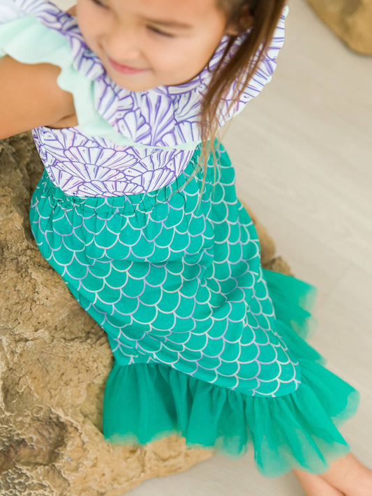 Sparkle Scales Mermaid Tail Skirt Cover-Up