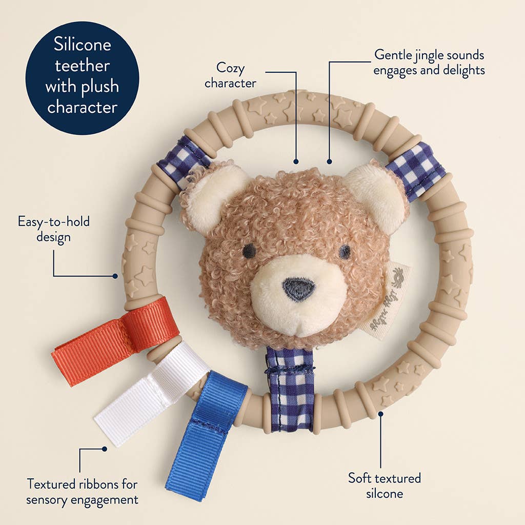 Itzy Ring Pal™ - Teething Ring with Plush Character: Red Tomato