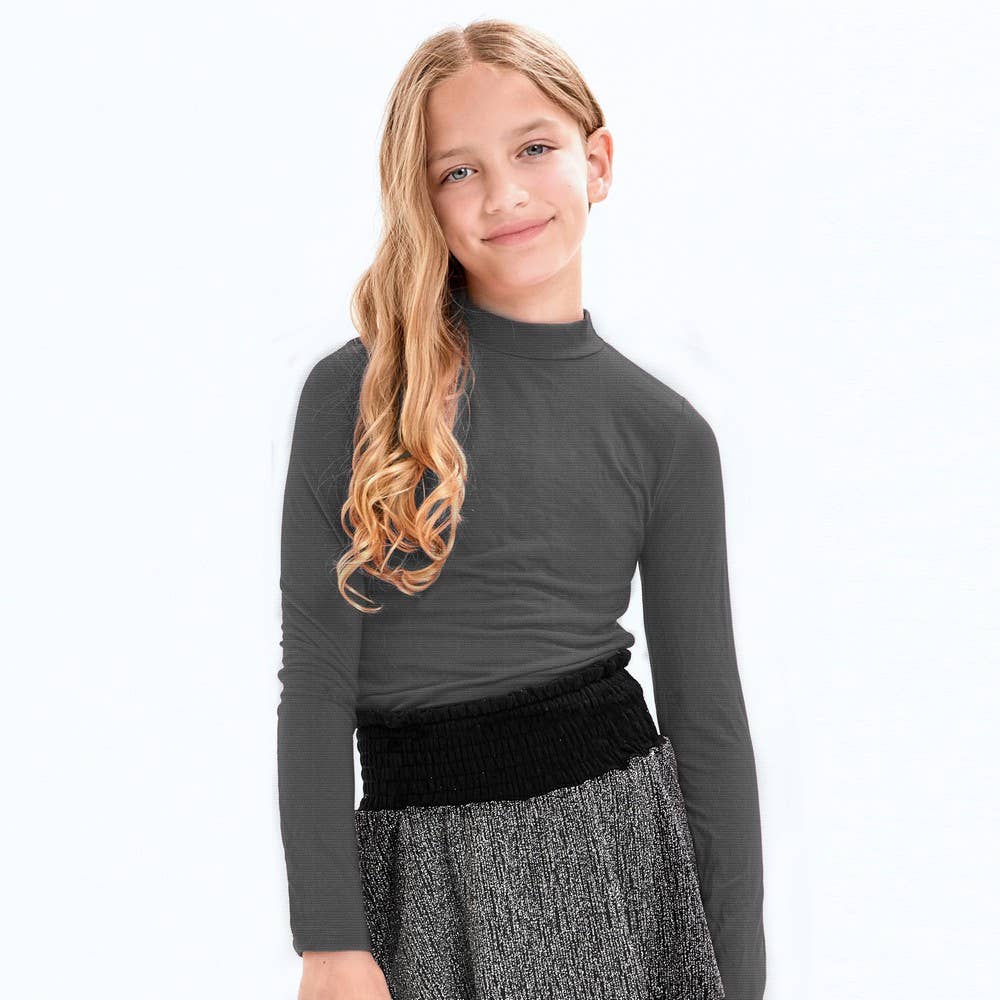 Mock Neck Long Sleeve Modal Knit Top | Red