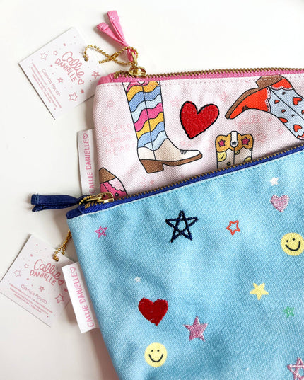 Western Cowgirl Boots Canvas Pouch