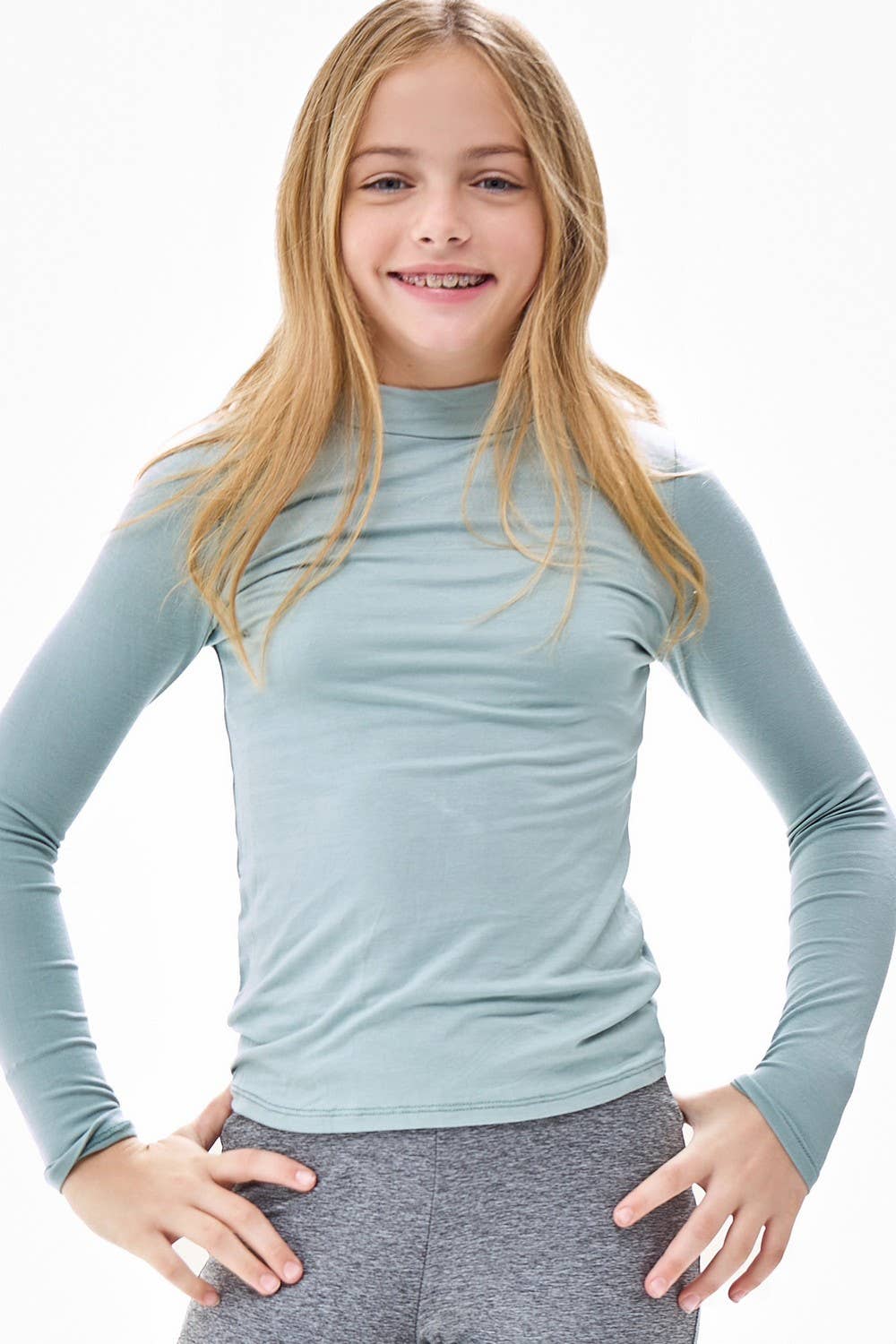 Mock Neck Long Sleeve Modal Knit Top | Red