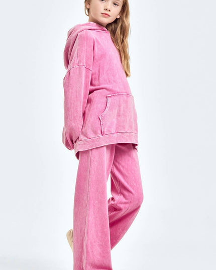 Mineral wash wide leg sweatpants: Charcoal
