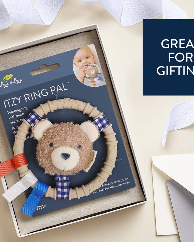 Itzy Ring Pal™ - Teething Ring with Plush Character: Red Tomato