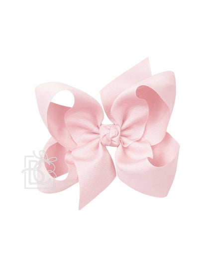 SIGNATURE GROSGRAIN BOW ON CLIP: 6.5" Jumbo - 2.25" Ribbon on Lg. Alligator Clip / LT. PINK