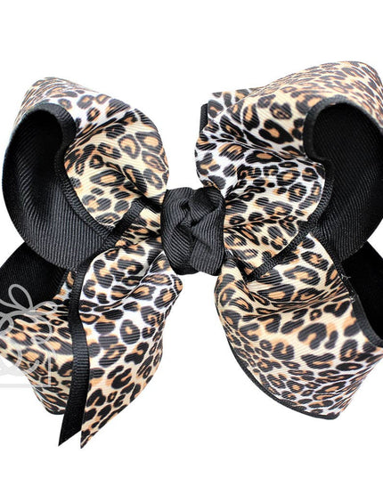 5.5" Layered Leopard Bow | Black
