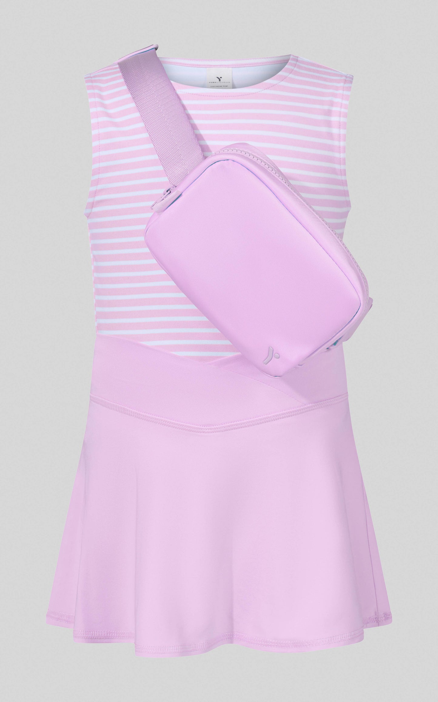 Activewear Tank + Crossover Skort + Belt Bag | Candy Pink