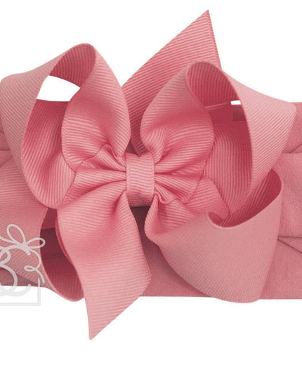4.5" Grosgrain Bow Stretchy Headband - Mauve