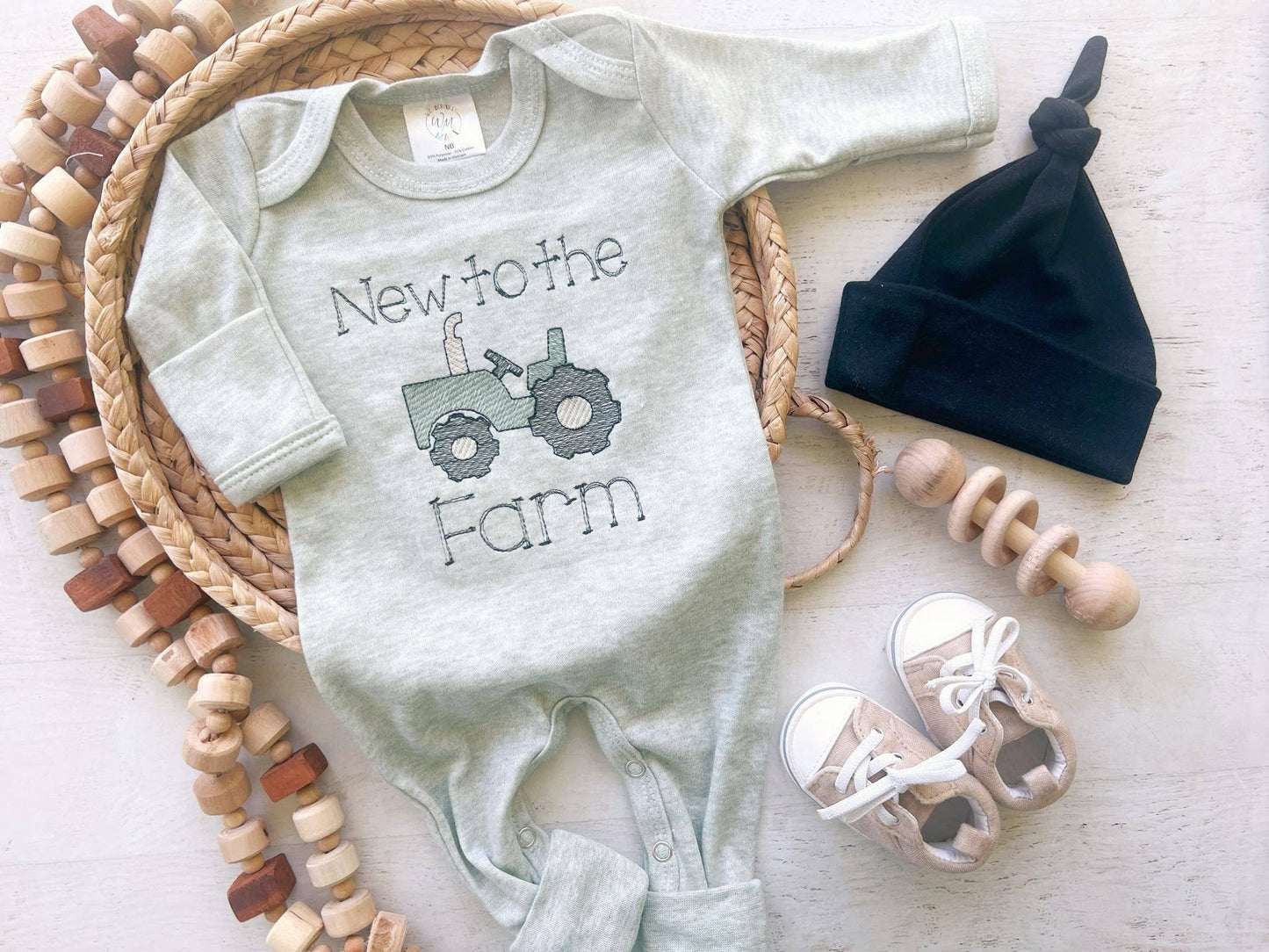 New To The Farm Romper | Sage