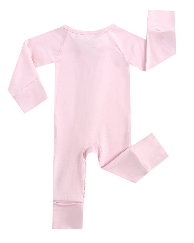 Dawn Ruffled Zippered Baby Romper | Pink