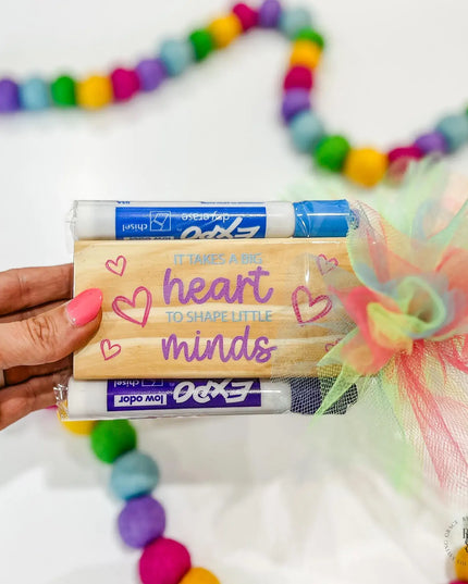 It Takes A Big Heart To Shape Little Minds Eraser + 4 Expo Markers