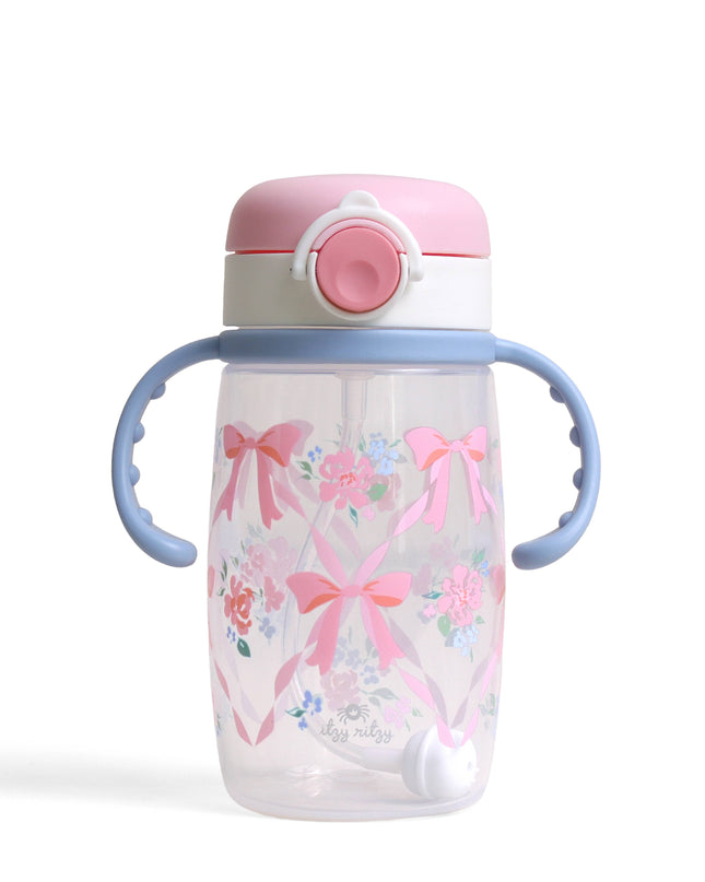 Itzy Sips™ - Straw Cup With Snap-Close Lid: Ribbons & Roses