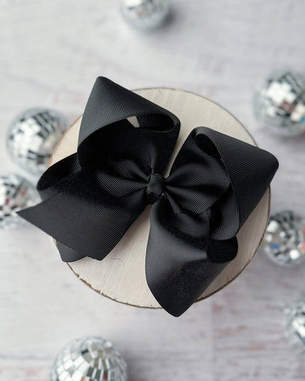 Oversize Bow 5.5" Grosgrain Hair Bow - Large: Black