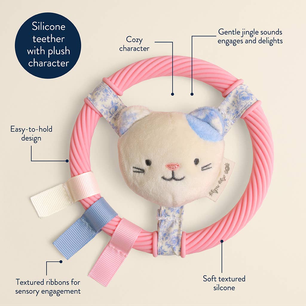 Itzy Ring Pal™ - Teething Ring with Plush Character: Red Tomato