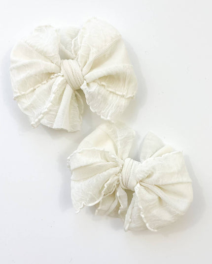Ruffle Clip Set- Ivory
