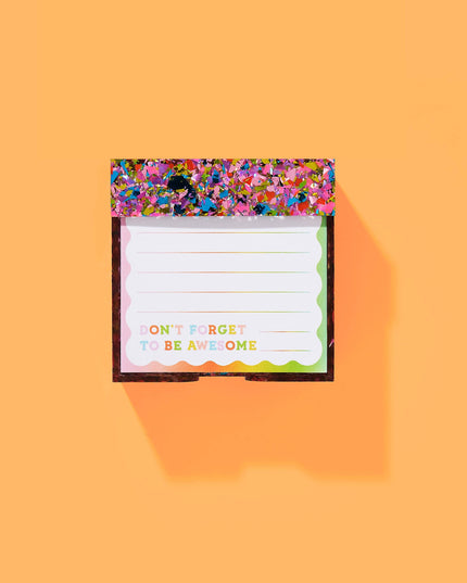 FOR FUN - Note Holder w/ Note Paper - Happy Confetti
