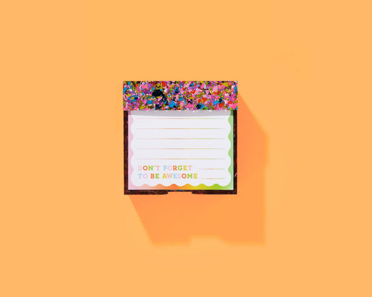 FOR FUN - Note Holder w/ Note Paper - Happy Confetti