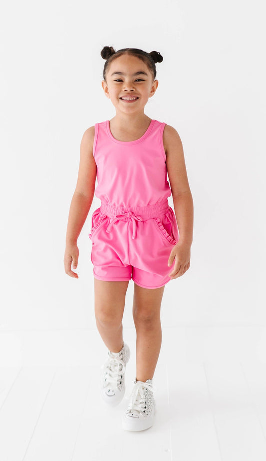 Berry Pink Ruffle Romper