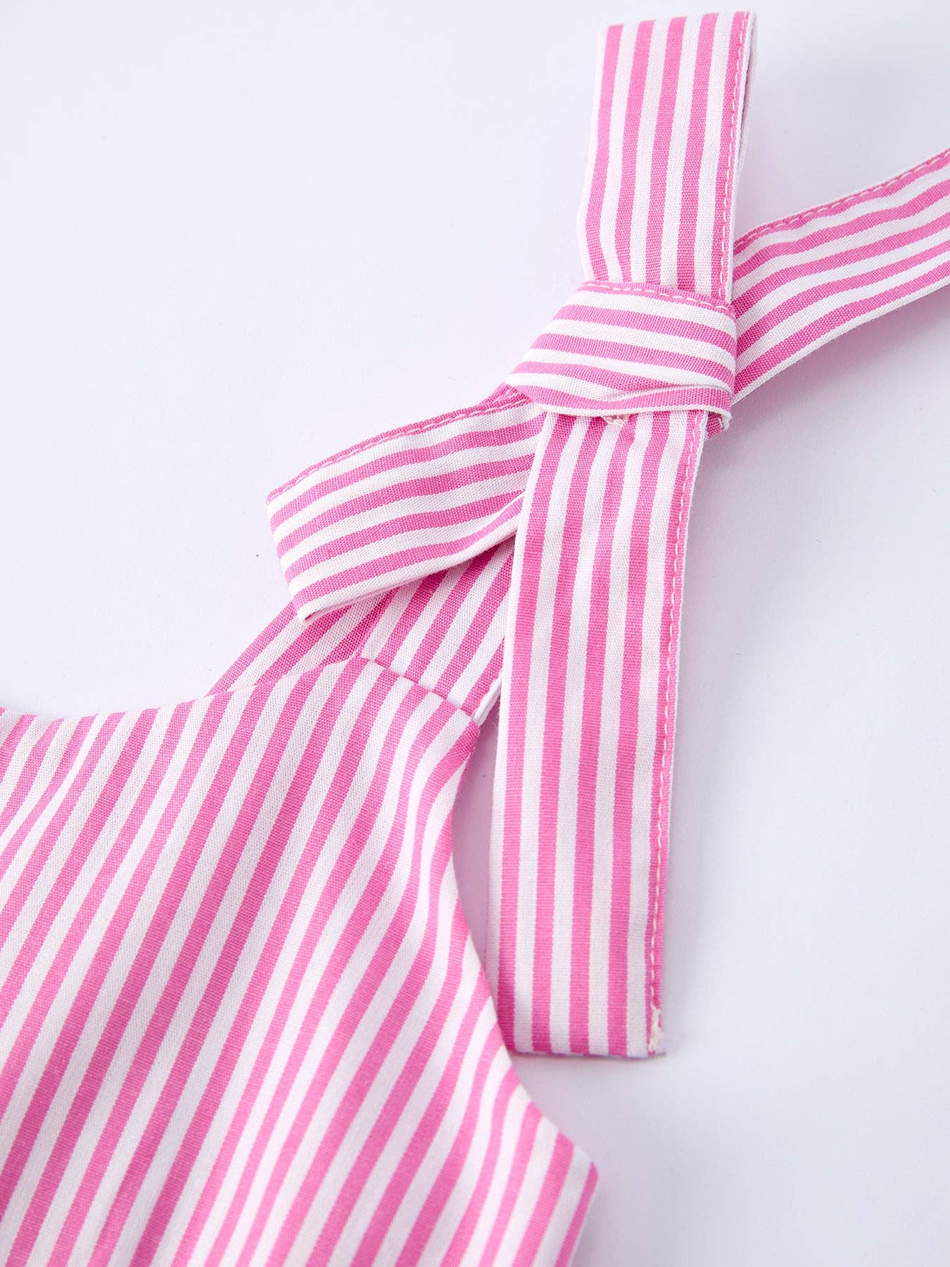 Summer Stripe Bow Ruffle Dress | Pink
