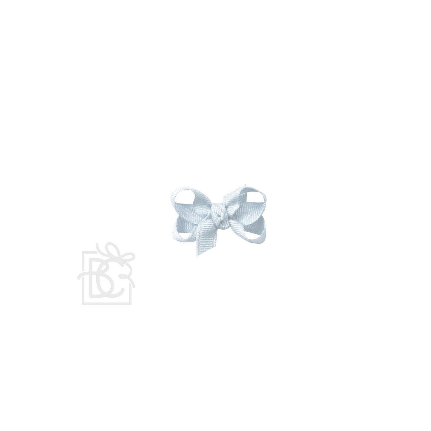 SIGNATURE GROSGRAIN BOW ON CLIP: 5.5" Huge - 2.25" Ribbon on Alligator Clip / WHITE