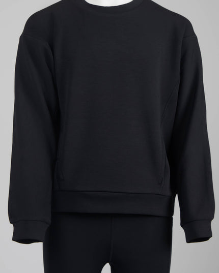 Soft Scuba Zuri Crew Neck Everyday Sweatshirt: Black