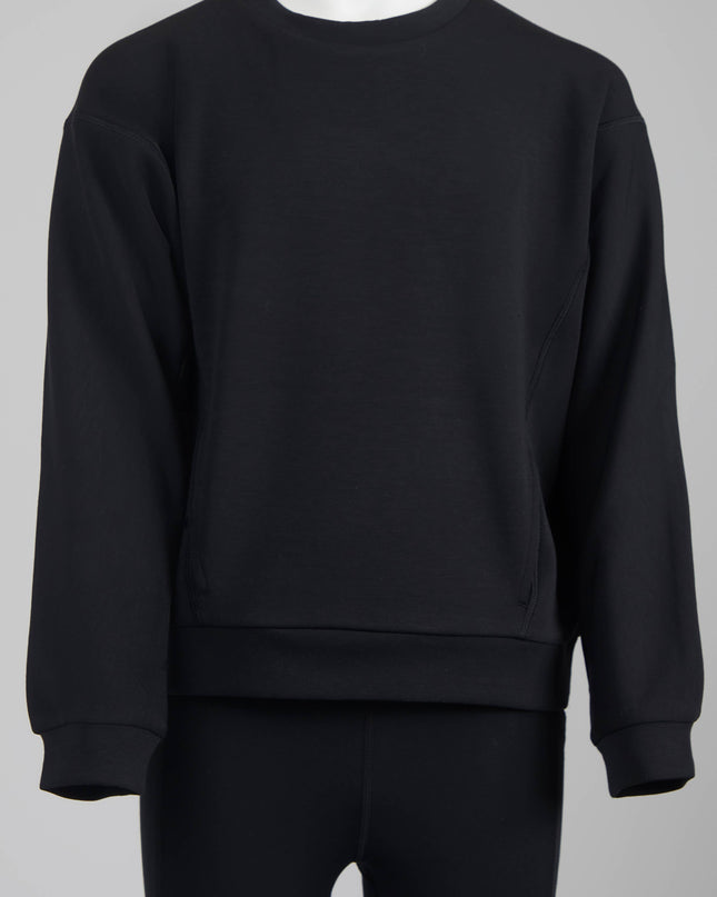 Soft Scuba Zuri Crew Neck Everyday Sweatshirt: Black