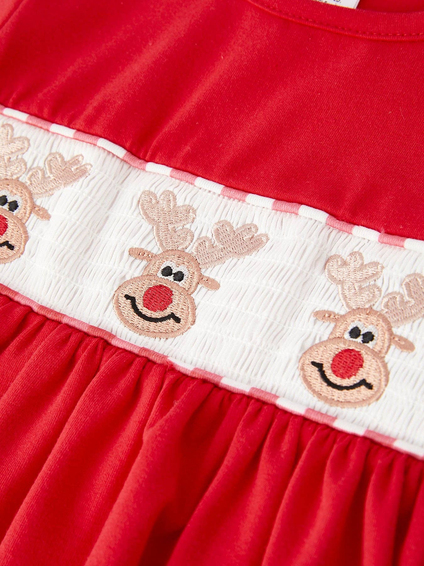 Christmas Smocking Embroidery Plaid Outfit Set