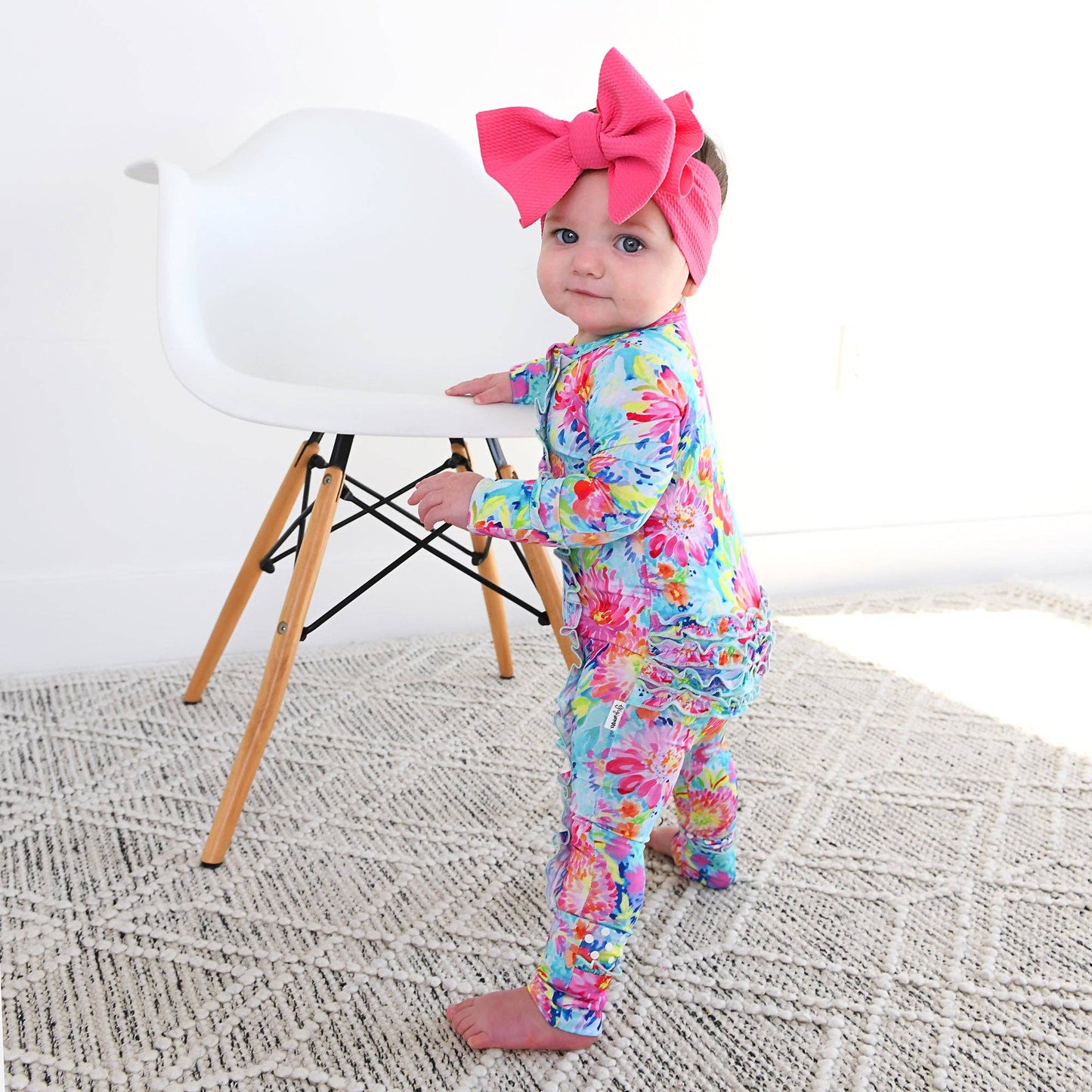 Bianca Ruffle ZIP Bamboo Floral Sleepies