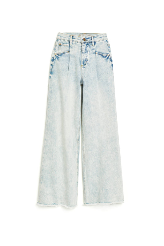 Acid Washed Wide Leg Jeans