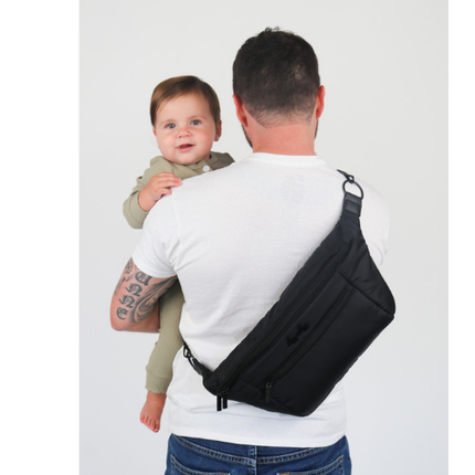 Ritzy Pack  Fanny Pack & Crossbody Diaper Bag: Black