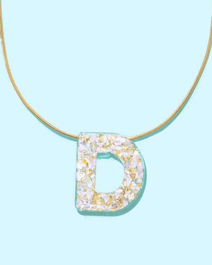 Letter Necklaces w/ Display - Pearl Confetti