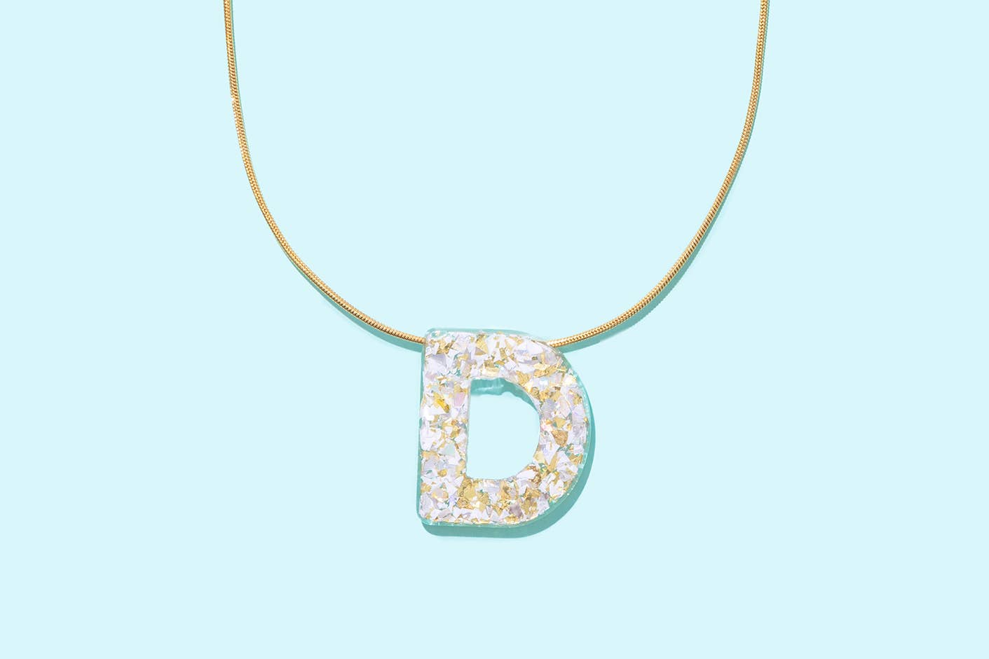 Letter Necklaces w/ Display - Pearl Confetti