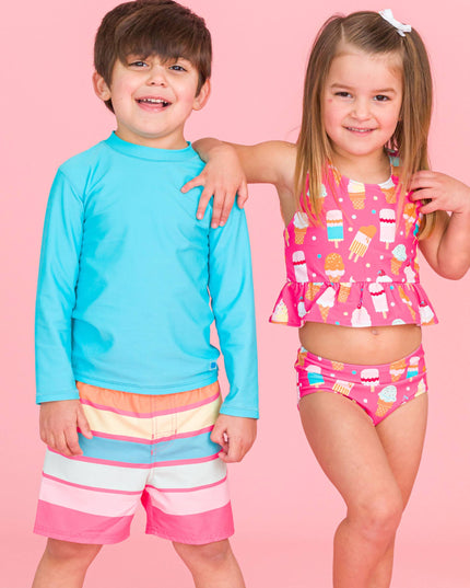 Bright Aqua Long Sleeve Rash Guard