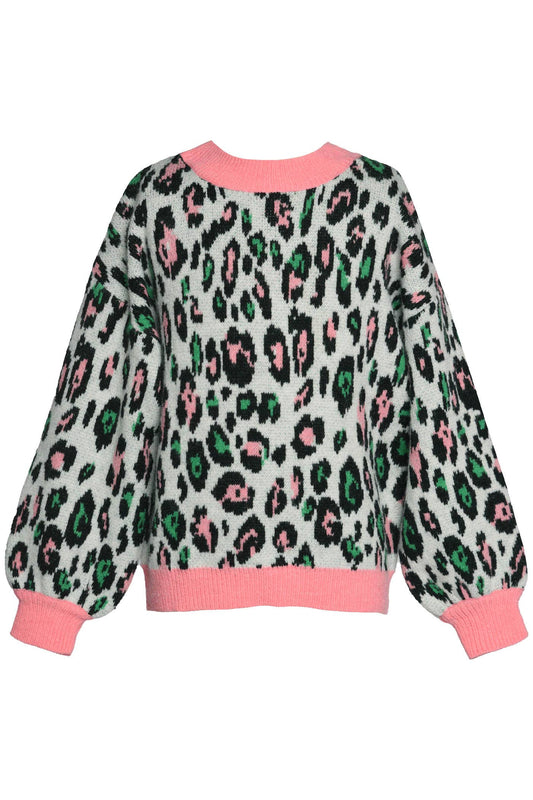 Colorful Leopard Slouchy Sweater