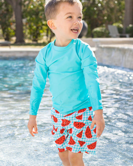 Bright Aqua Long Sleeve Rash Guard