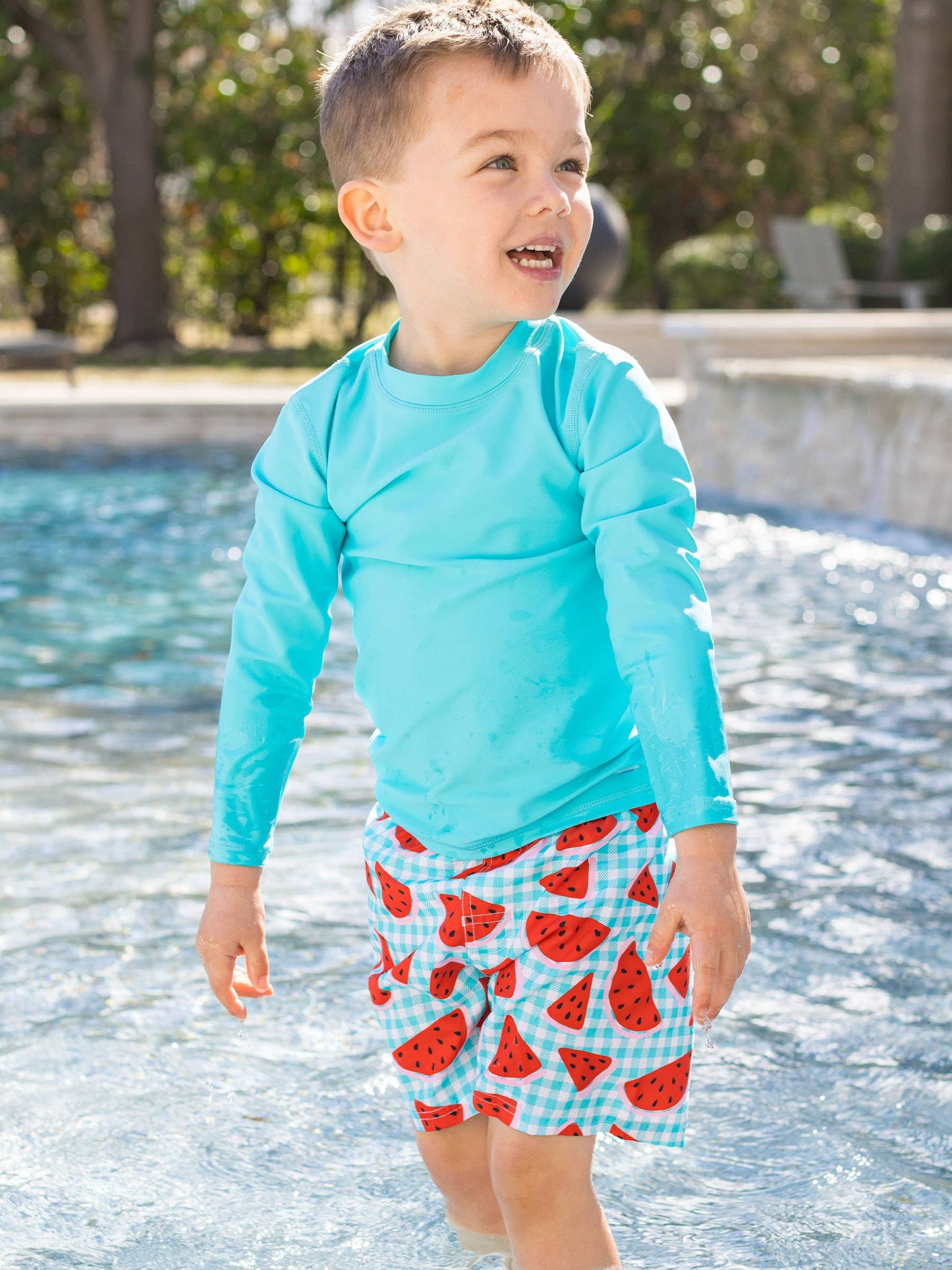 Bright Aqua Long Sleeve Rash Guard