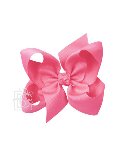 SIGNATURE GROSGRAIN BOW ON CLIP: 6.5" Jumbo - 2.25" Ribbon on Lg. Alligator Clip / HOT PINK
