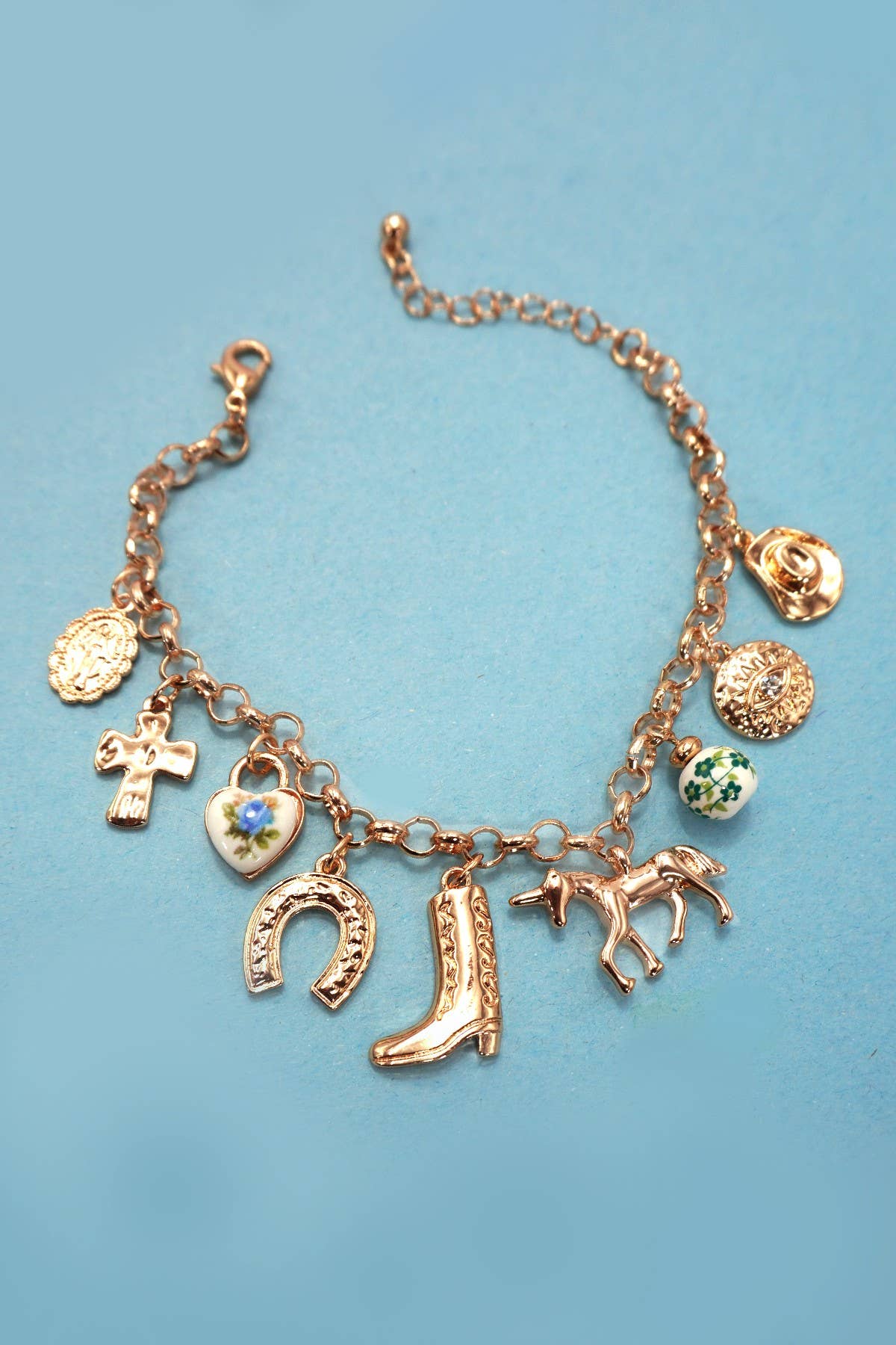 Western Boot Charm Bracelet