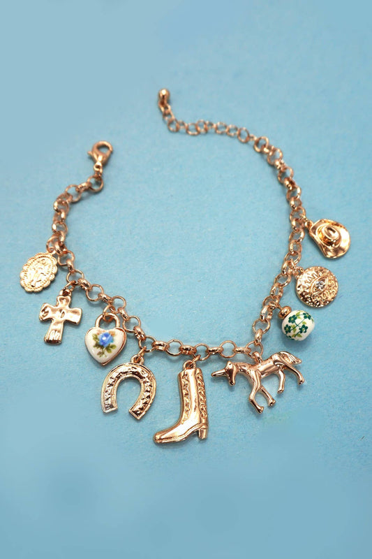 Western Boot Charm Bracelet