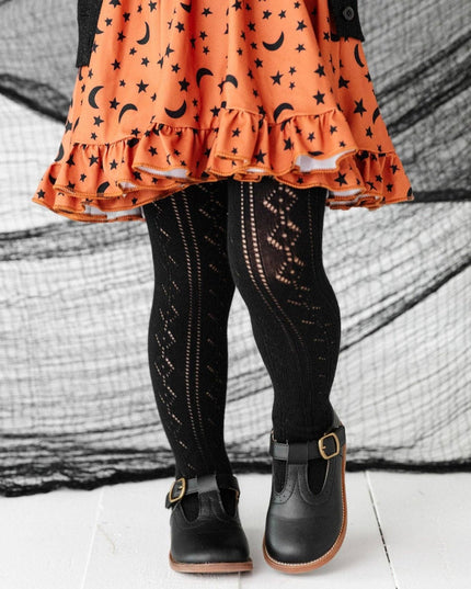 Black Fancy Knit Tights