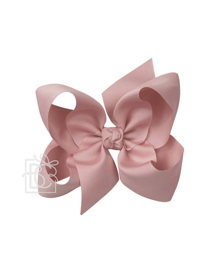 SIGNATURE GROSGRAIN BOW ON CLIP: 6.5" Jumbo - 2.25" Ribbon on Lg. Alligator Clip / ANT. MAUVE