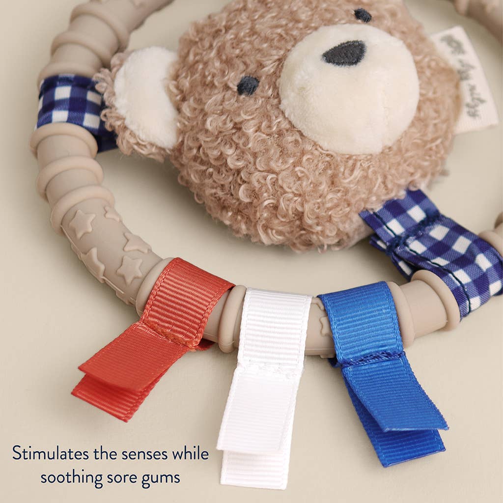Itzy Ring Pal™ - Teething Ring with Plush Character: Red Tomato